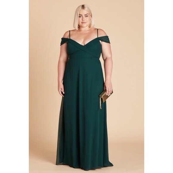 Birdy Grey Spence Dress XXL Emerald Green Chiffon Bridesmaid Gown Convertible - Picture 1 of 8